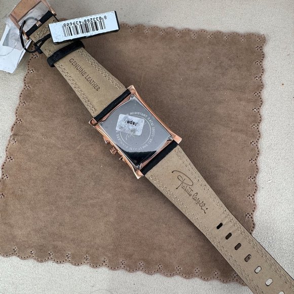 New Roberto Cavalli Chronograp Watch Rose Gold with 9.5in Black Embossed Strap - Picture 10 of 10